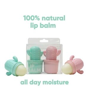 NEW - Fun & Whimsical Cactus Lip Balm Set - Cucumber Watermelon & Summer Citrus